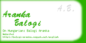 aranka balogi business card